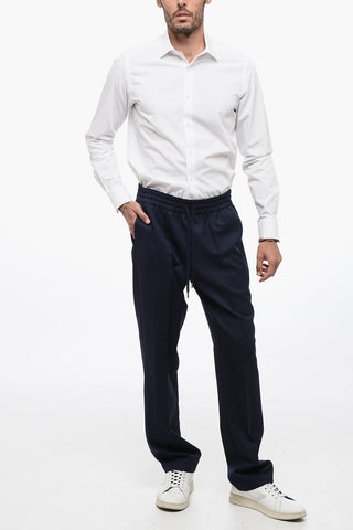 Straight Leg Pants with Elastic Waistband