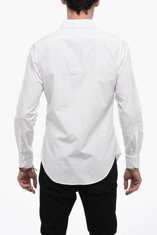 Camicia in Popeline di Cotone con Collo Francese