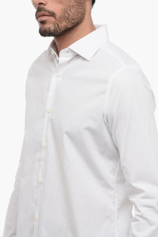 Camicia in Popeline di Cotone con Collo Francese