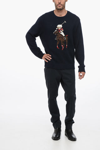 Crewneck Sweatshirt with Embroidered POLO BEAR