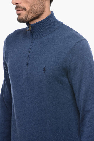Maglia Mock Neck in Lana con Half Zip