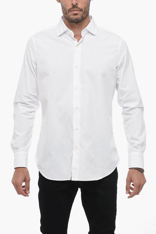 Spread Collar Poplin Cotton Shirt