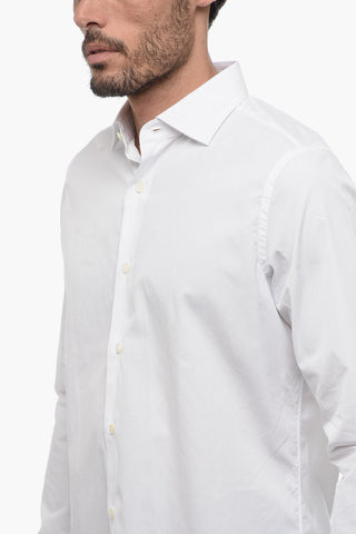 Spread Collar Poplin Cotton Shirt
