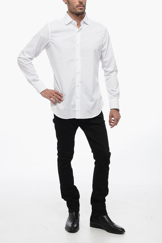 Spread Collar Poplin Cotton Shirt