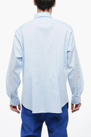 Camicia in Cotone Stretch a Tinta Unita 
