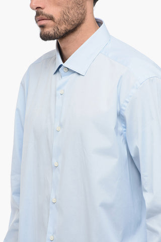 Camicia in Cotone Stretch a Tinta Unita 