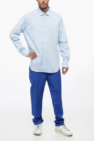 Camicia in Cotone Stretch a Tinta Unita 