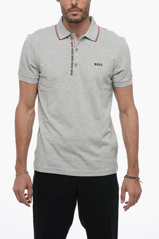 Polo a 3 Bottoni In Cotone Piquet Slim Fit