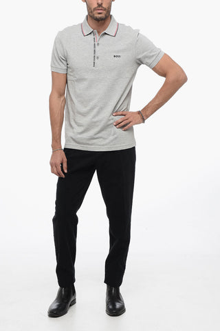 Polo a 3 Bottoni In Cotone Piquet Slim Fit