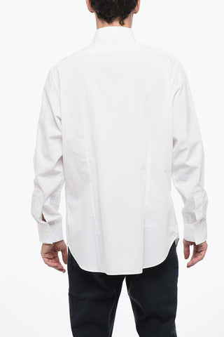 Cotton tuxedo shirt with Spread Collar