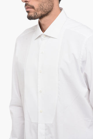 Cotton tuxedo shirt with Spread Collar