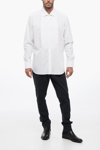 Cotton tuxedo shirt with Spread Collar