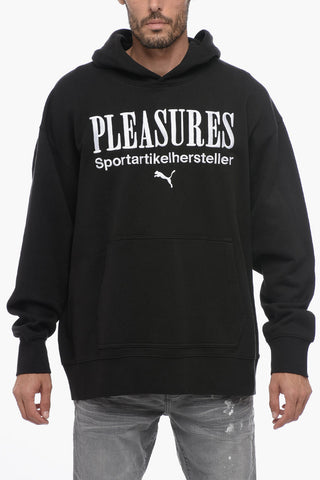 PLEASURES Cotton Hoodie with Embossed Maxi Logo