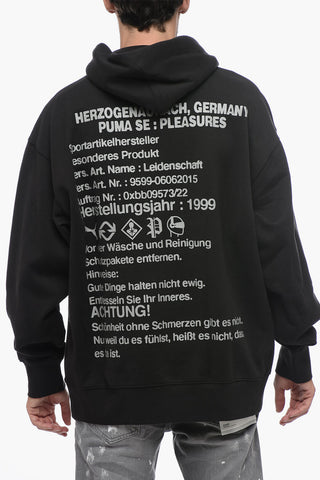 PLEASURES Cotton Hoodie with Embossed Maxi Logo
