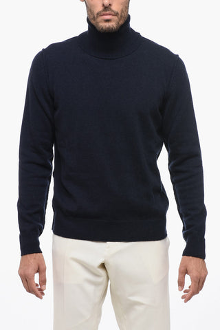 MM4 Cashmere Turtleneck Sweater with Visible Stitching