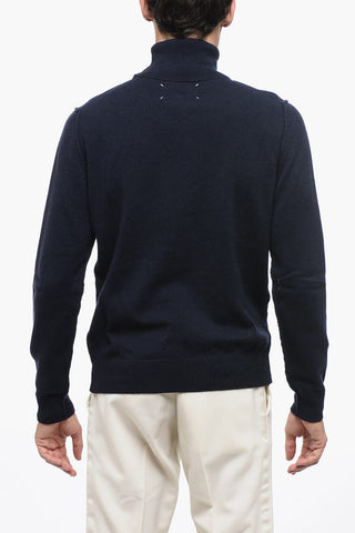 MM4 Cashmere Turtleneck Sweater with Visible Stitching