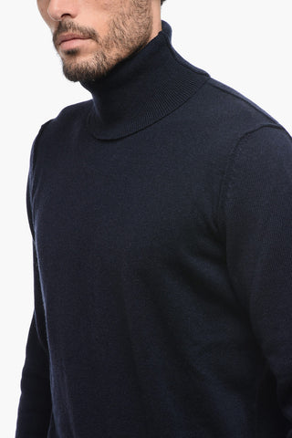 MM4 Cashmere Turtleneck Sweater with Visible Stitching
