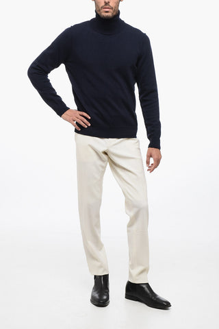 MM4 Cashmere Turtleneck Sweater with Visible Stitching