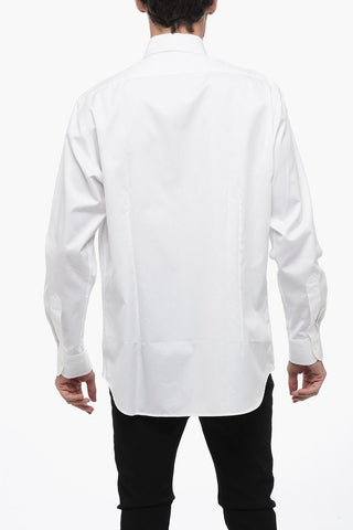 Poplin Cotton Shirt with Spread Collar
