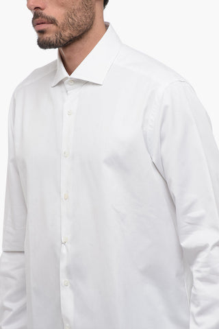 Poplin Cotton Shirt with Spread Collar