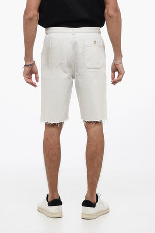MM1 Denim Shorts with Raw-cut Hem