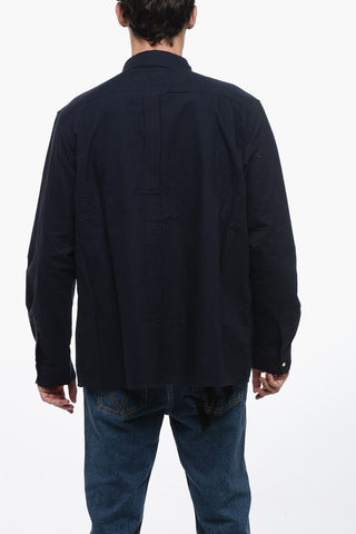 Full Zip Cotton Overshirt with Breast-pocket