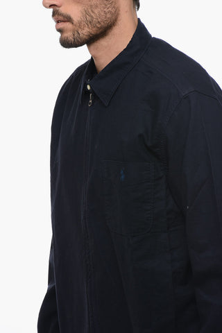 Full Zip Cotton Overshirt with Breast-pocket