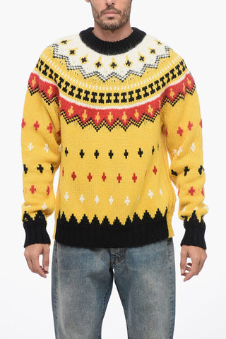 GRENOBLE Rundhalspullover aus Wollmischung mit Fair Isle-Muster