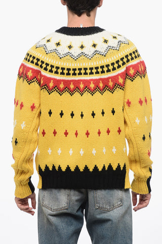 GRENOBLE Rundhalspullover aus Wollmischung mit Fair Isle-Muster