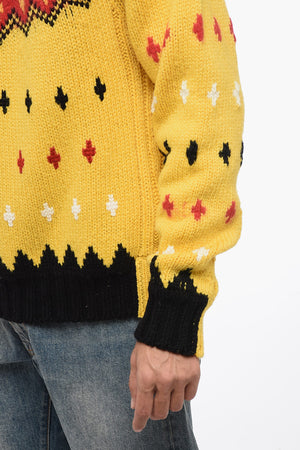 GRENOBLE Pullover Girocollo in Misto Lana con Motivo Fairisle