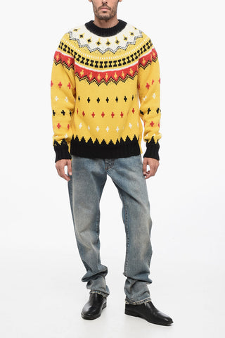 GRENOBLE Rundhalspullover aus Wollmischung mit Fair Isle-Muster