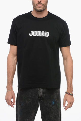 Crew Neck Cotton T-Shirt with Print