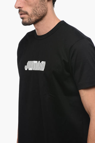 Crew Neck Cotton T-Shirt with Print
