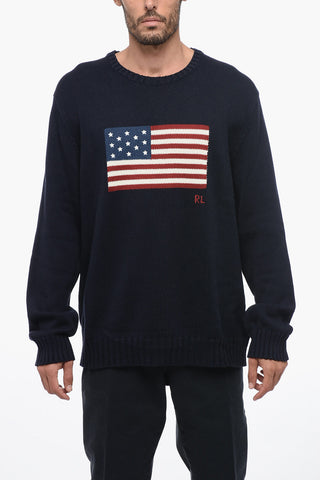Pullover Relaxed Fit con Bandiera Americana