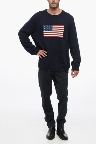 Pullover Relaxed Fit con Bandiera Americana