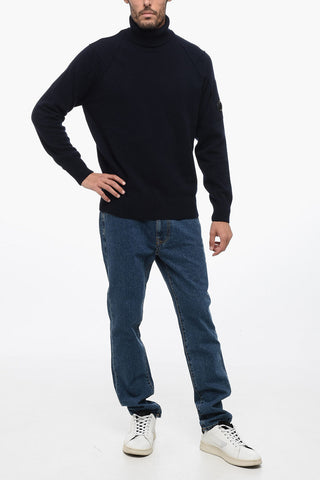 Wool-blended Turtleneck Sweater with Cuffs