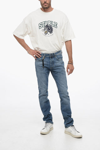 Jeans Stretch con Cuciture a Vista 18cm