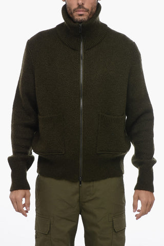 Solid Color Sweater with Zip Closure