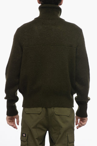 Solid Color Sweater with Zip Closure