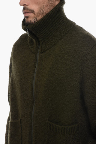 Solid Color Sweater with Zip Closure