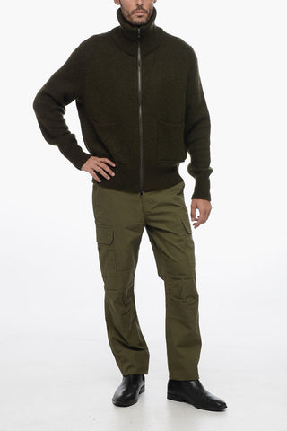 Solid Color Sweater with Zip Closure