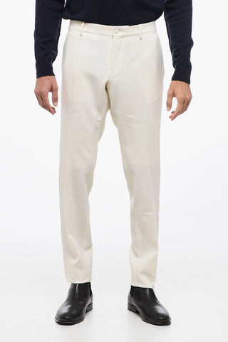 Pantaloni in Lana Sartoriali con Dettaglio Gros Grain