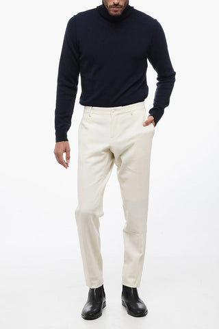 Pantaloni in Lana Sartoriali con Dettaglio Gros Grain