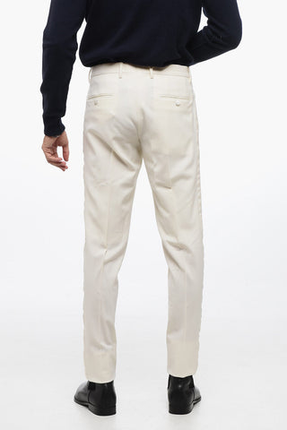 Pantaloni in Lana Sartoriali con Dettaglio Gros Grain