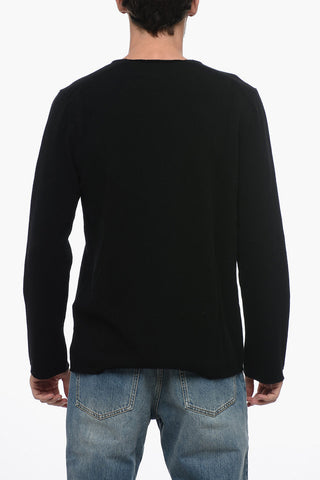 LACOSTE X CDG Crew Neck Wool Sweater with Jacquard Logo