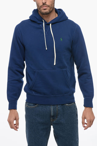 Fleece Cotton Blend Hoodie with Patch Pocket