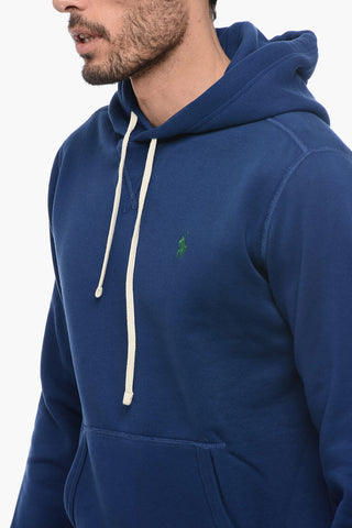 Fleece Cotton Blend Hoodie with Patch Pocket