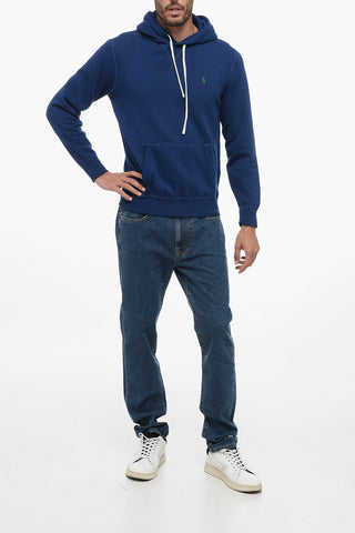 Fleece Cotton Blend Hoodie with Patch Pocket