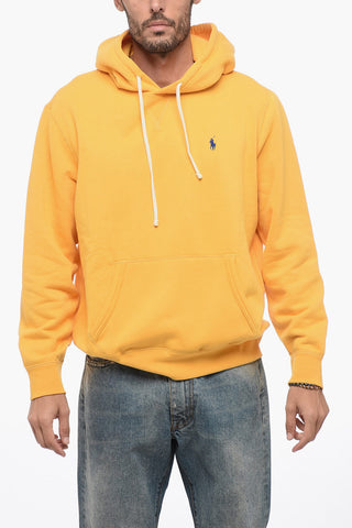 Fleeced Cotton Hoodie with Embroidered Logo