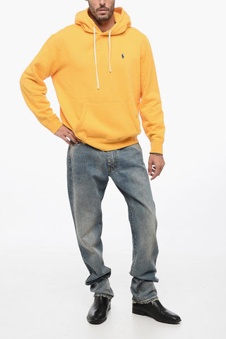 Fleeced Cotton Hoodie with Embroidered Logo